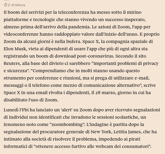 seconda parte articolo dulla privacy zoom e elon musk