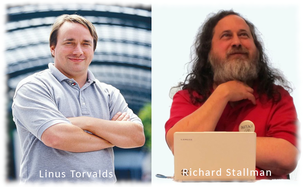 Linus Torvalds e Richard Stallman insieme